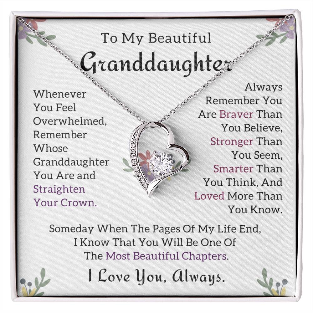 TO MY GRANDDAUGHTER - GIFT FROM GRANDMA AND FROM GRANDPA - Forever Love Necklace