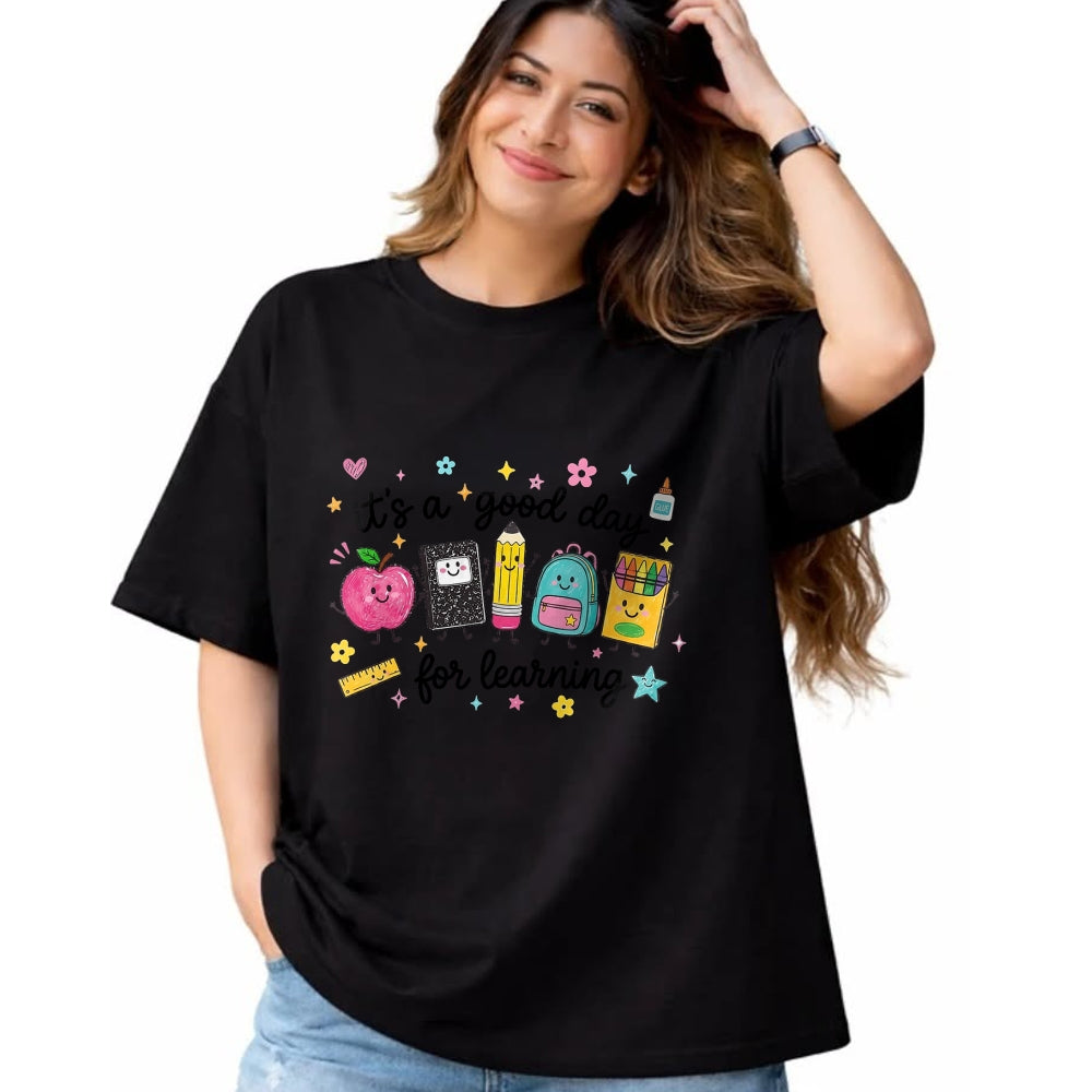 Best Teacher Shirt, Funny Teacher UnisexT-Shirt/Hoodie/Sweatshirt HLT00 - It's A Good Day for Learning Cute School Supplies T-Shirt (1)