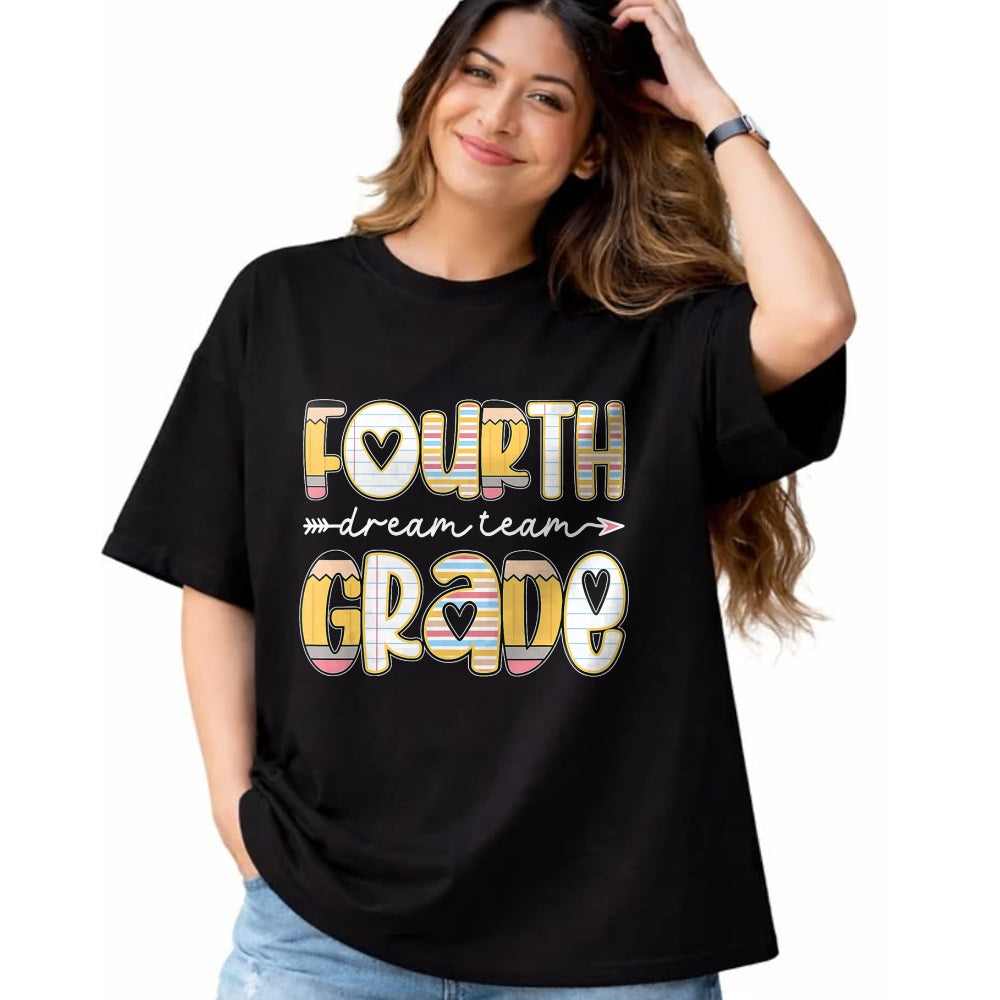 Best Teacher Shirt, Funny Teacher UnisexT-Shirt/Hoodie/Sweatshirt HLT00 - 4th Grade Dream Team Back to School Teacher Student Kids T-Shirt