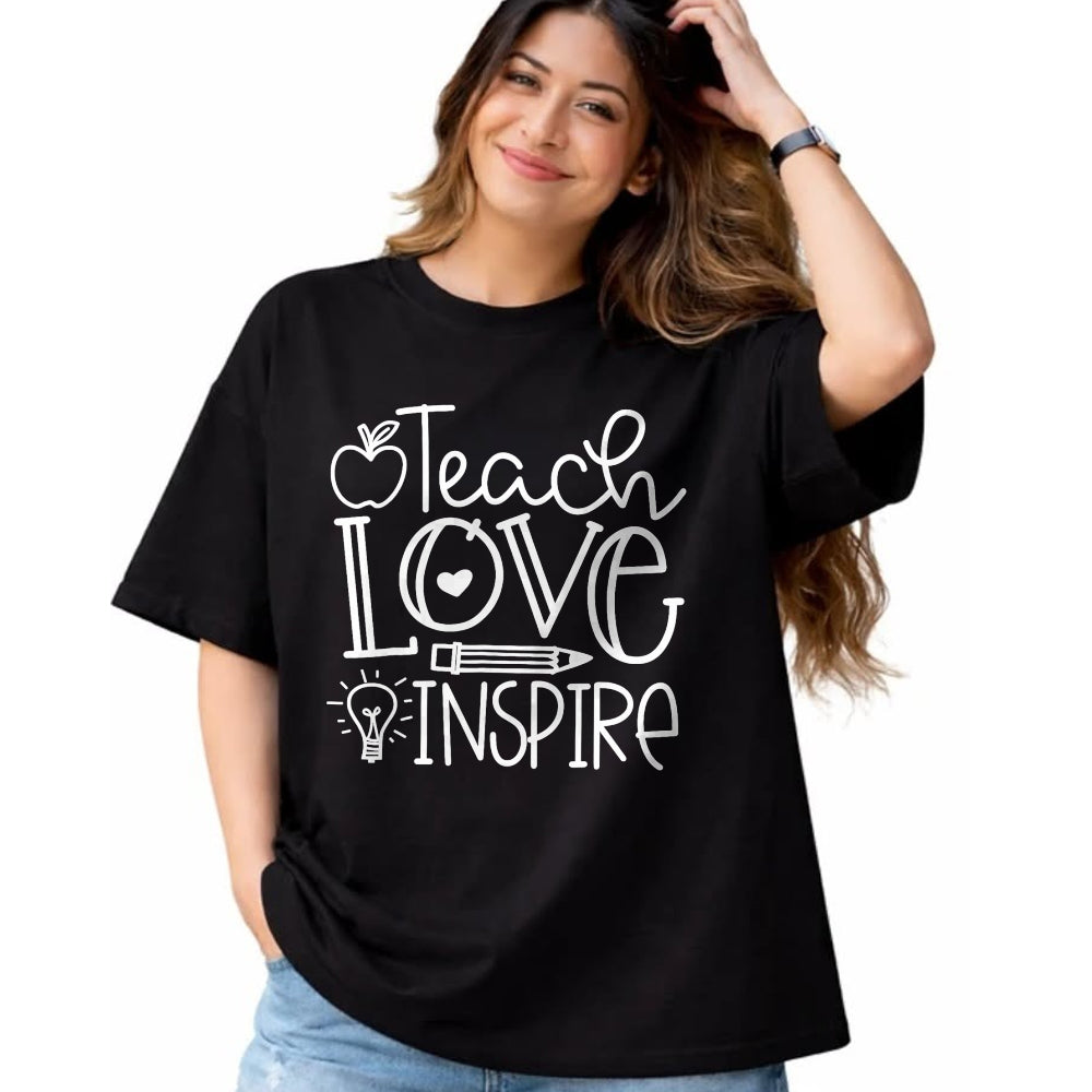 Best Teacher Shirt, Funny Teacher UnisexT-Shirt/Hoodie/Sweatshirt HLT00 - Teacher Shirts Teach Love Inspire Retro Back to School Tees T Shirts for Men and Women