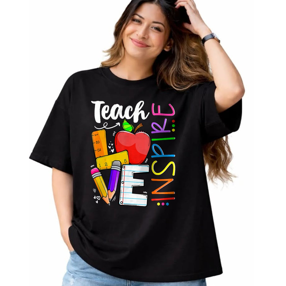 Best Teacher Shirt, Funny Teacher UnisexT-Shirt/Hoodie/Sweatshirt HLT00 - Cute Teach Love and Inspire Men Women Teacher T-Shirt