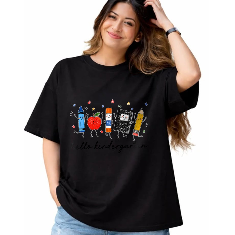 Best Teacher Shirt, Funny Teacher UnisexT-Shirt/Hoodie/Sweatshirt HLT00 - Back to School Teachers Doodles Crayon Hello Kindergarten T-Shirt