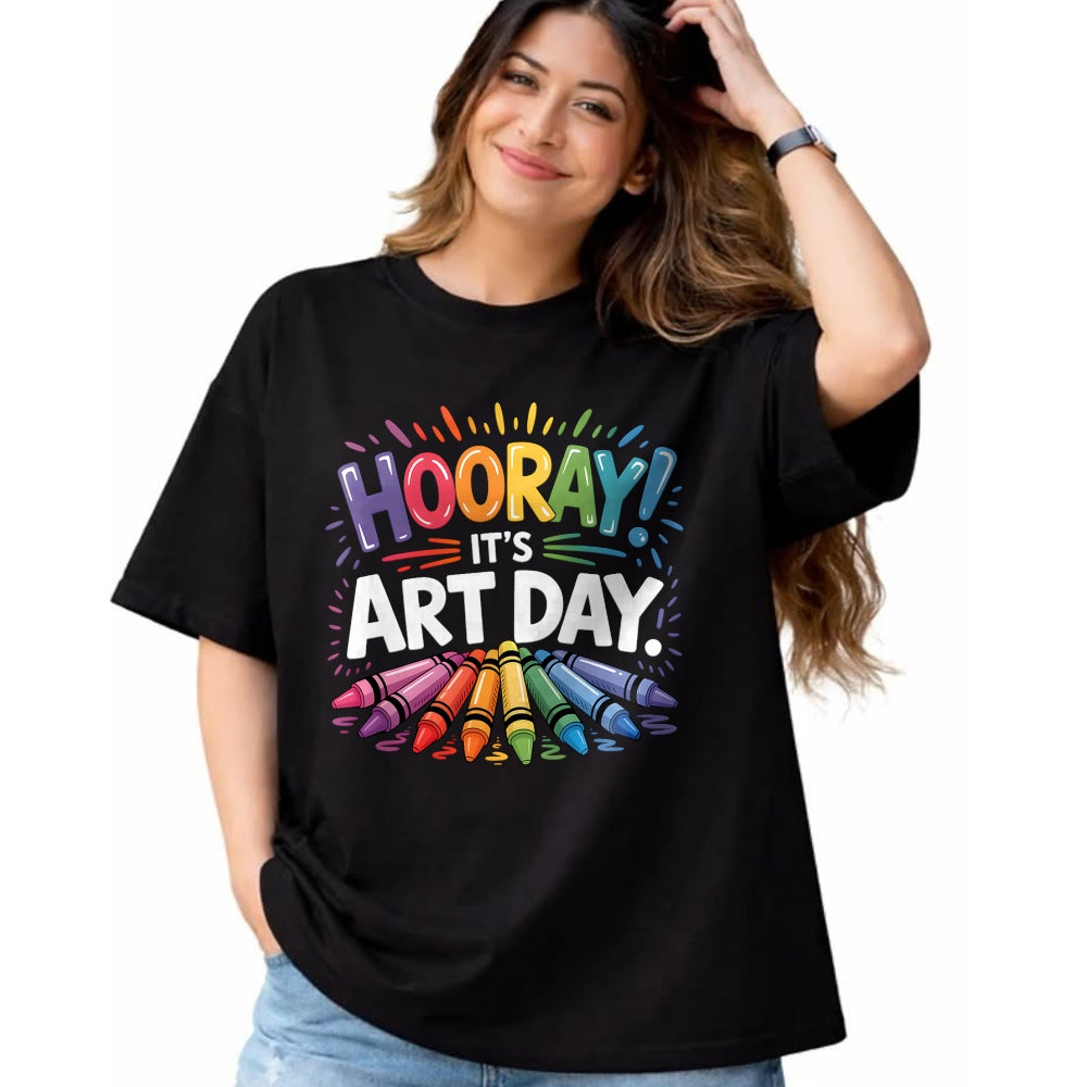 Best Teacher Shirt, Funny Teacher UnisexT-Shirt/Hoodie/Sweatshirt HLT00 - Back to School Hooray It's Art Day Art Teacher Art Artist T-Shirt