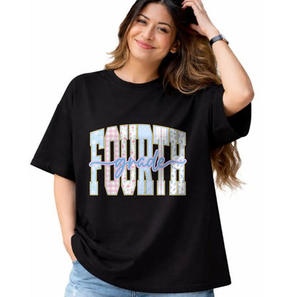 Best Teacher Shirt, Funny Teacher UnisexT-Shirt/Hoodie/Sweatshirt HLT00 - Preppy Fourth Grade Teacher 4th Grade Back to School Girls T-Shirt