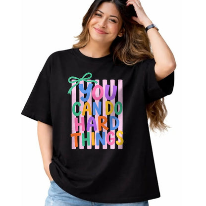 Best Teacher Shirt, Funny Teacher UnisexT-Shirt/Hoodie/Sweatshirt HLT00 - Striped You Can Do Hard Things Motivational Teacher T-Shirt