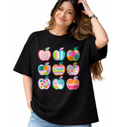 Best Teacher Shirt, Funny Teacher UnisexT-Shirt/Hoodie/Sweatshirt HLT00 - Preppy Art Apples Back to School Teacher Student Cute Apple T-Shirt