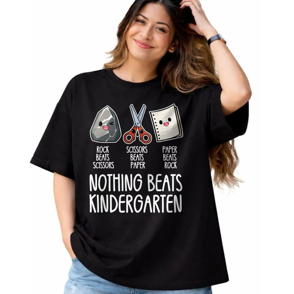 Best Teacher Shirt, Funny Teacher UnisexT-Shirt/Hoodie/Sweatshirt HLT00 - Nothing Beats Kindergarten Funny Back to School Kid Teacher T-Shirt