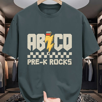 Best Teacher Shirt, Funny Teacher UnisexT-Shirt/Hoodie/Sweatshirt HLT00 - ABCD Pre-K Rocks Pencil Pre-K Teachers Rock for Boys and Children T-Shirt