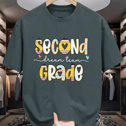 Best Teacher Shirt, Funny Teacher UnisexT-Shirt/Hoodie/Sweatshirt HLT00 - Second Grade Dream Team Back to School 2nd Grade Teacher T-Shirt, Men, Black, 3X-Large