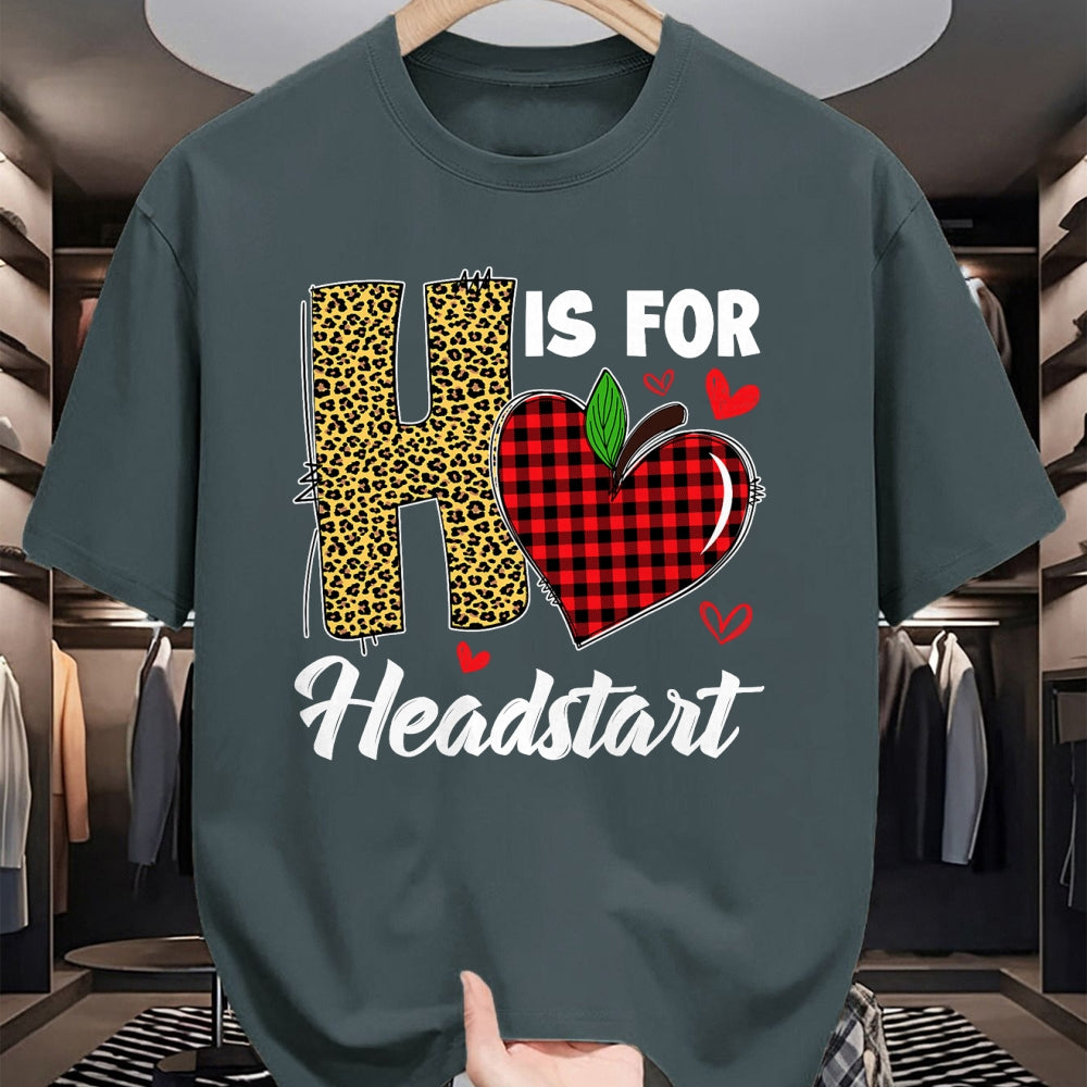 Best Teacher Shirt, Funny Teacher UnisexT-Shirt/Hoodie/Sweatshirt HLT00 - H Is For Headstart Head Start Teacher Leopard Back To School T-Shirt