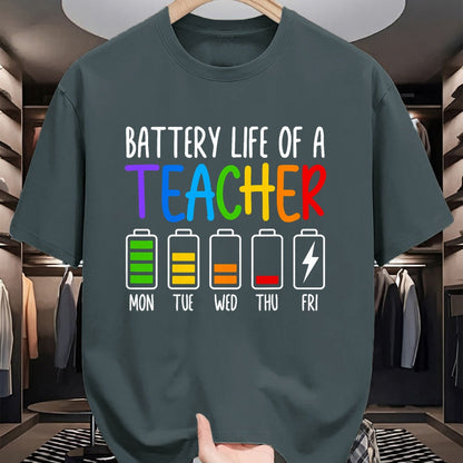 Best Teacher Shirt, Funny Teacher UnisexT-Shirt/Hoodie/Sweatshirt HLT00 - Battery Life of A Teacher Funny School Teacher Appreciation T-Shirt