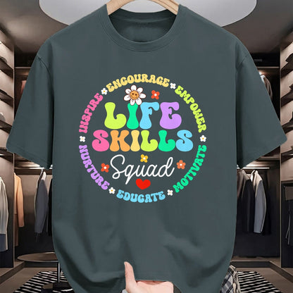 Best Teacher Shirt, Funny Teacher UnisexT-Shirt/Hoodie/Sweatshirt HLT00 - Groovy Life Skills Squad Teacher Special Ed SPED Team Crew T-Shirt