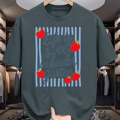 Best Teacher Shirt, Funny Teacher UnisexT-Shirt/Hoodie/Sweatshirt HLT00 - Life is Sweet in Kindergarten Cute Strawberry Teacher T-Shirt