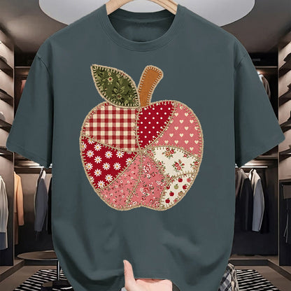 Best Teacher Shirt, Funny Teacher UnisexT-Shirt/Hoodie/Sweatshirt HLT00 - Vintage Quilted Apple Cute Teacher Back to School T-Shirt