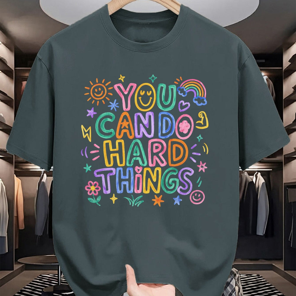 Best Teacher Shirt, Funny Teacher UnisexT-Shirt/Hoodie/Sweatshirt HLT00 - You Can Do Hard Things Doodle Teacher Motivational T-Shirt