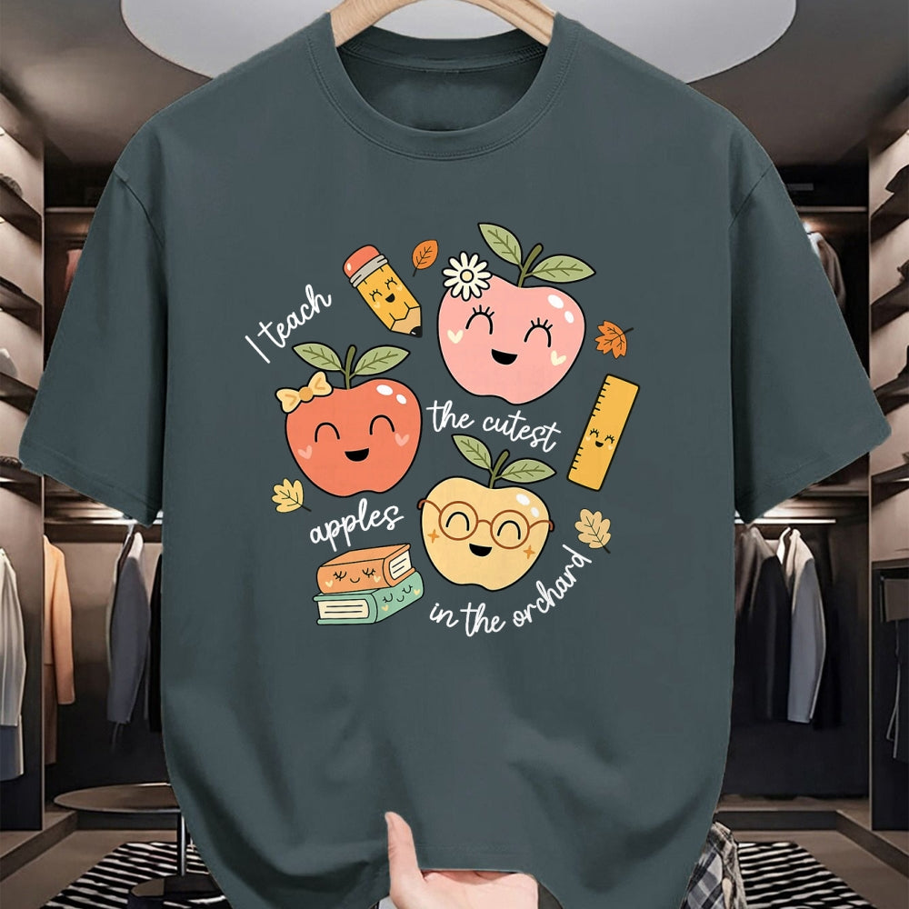 Best Teacher Shirt, Funny Teacher UnisexT-Shirt/Hoodie/Sweatshirt HLT00 - I Teach The Cutest Apples in The Orchard Cute Fall Teacher T-Shirt