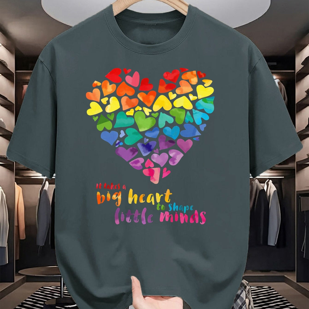 Best Teacher Shirt, Funny Teacher UnisexT-Shirt/Hoodie/Sweatshirt HLT00 - It Takes a Big Heart to Shape Little Minds Teacher Gift T-Shirt