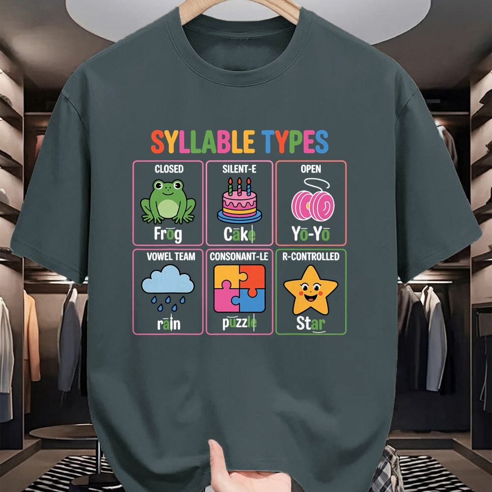 Best Teacher Shirt, Funny Teacher UnisexT-Shirt/Hoodie/Sweatshirt HLT00 - Literacy Teacher Reading Week for Teachers Syllable Types T-Shirt