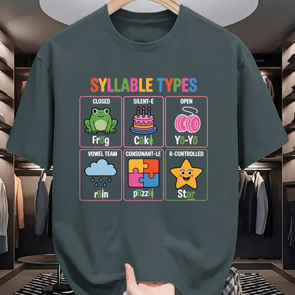 Best Teacher Shirt, Funny Teacher UnisexT-Shirt/Hoodie/Sweatshirt HLT00 - Literacy Teacher Reading Week for Teachers Syllable Types T-Shirt