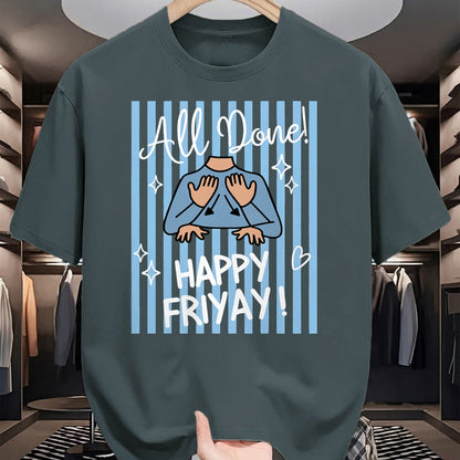 Best Teacher Shirt, Funny Teacher UnisexT-Shirt/Hoodie/Sweatshirt HLT00 - Striped All Done Happy Friyay ASL Sign Language SPED Teacher T-Shirt