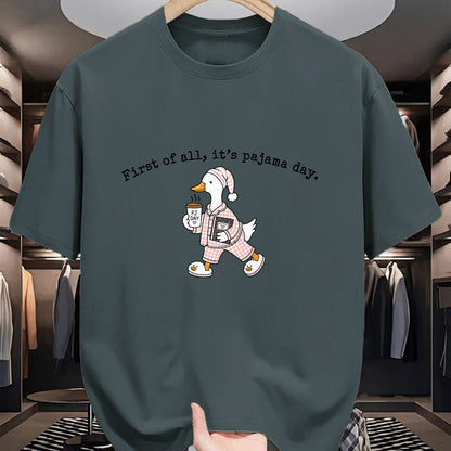 Best Teacher Shirt, Funny Teacher UnisexT-Shirt/Hoodie/Sweatshirt HLT00 - First of All It is Pajama Day Cute Goose Elementary Teacher T-Shirt