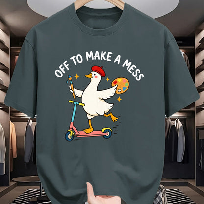 Best Teacher Shirt, Funny Teacher UnisexT-Shirt/Hoodie/Sweatshirt HLT00 - Off to Make A Mess Funny Artist Goose Creative Teacher Humor T-Shirt