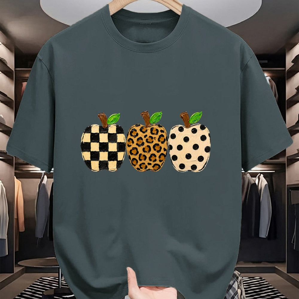 Best Teacher Shirt, Funny Teacher UnisexT-Shirt/Hoodie/Sweatshirt HLT00 - Pattern Apple Trio Leopard Print Checkered Polka Dot Teacher T-Shirt