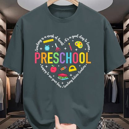 Best Teacher Shirt, Funny Teacher UnisexT-Shirt/Hoodie/Sweatshirt HLT00 - Preschool Teacher Pre-K Heart First Day of Preschool Kids T-Shirt