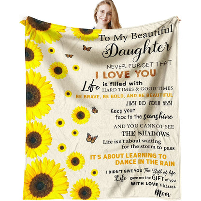 BLANKET FOR DAUGHTER - GIFT FROM MOM - COMFORT & WARMTH GIFT