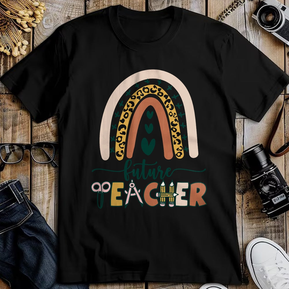 Best Teacher Shirt, Funny Teacher UnisexT-Shirt/Hoodie/Sweatshirt HLT00 - Future Teacher Boho Rainbow Leopard New Grad Student T-Shirt