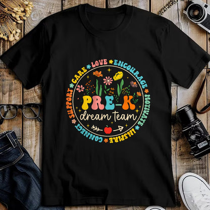 Best Teacher Shirt, Funny Teacher UnisexT-Shirt/Hoodie/Sweatshirt HLT00 - Pre-K Dream Team Back To School Teacher Care Love Floral T-Shirt