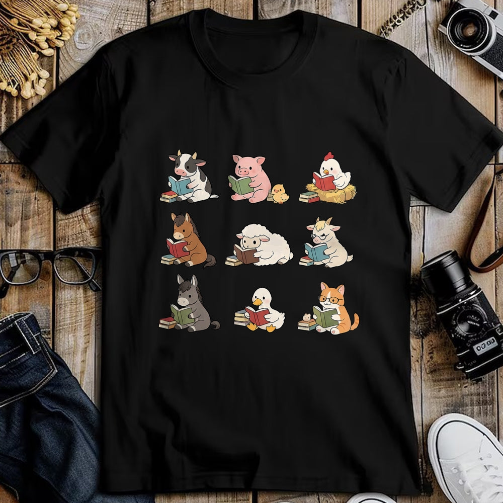 Best Teacher Shirt, Funny Teacher UnisexT-Shirt/Hoodie/Sweatshirt HLT00 - Cute Farm Animal Reading Book Bookish Reader Teacher Library T-Shirt