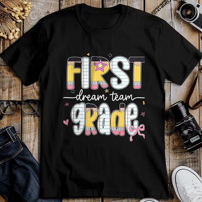 Best Teacher Shirt, Funny Teacher UnisexT-Shirt/Hoodie/Sweatshirt HLT00 - 1st Grade Dream Team Back to School Teacher Student Kids T-Shirt, Men, Black, 3X-Large