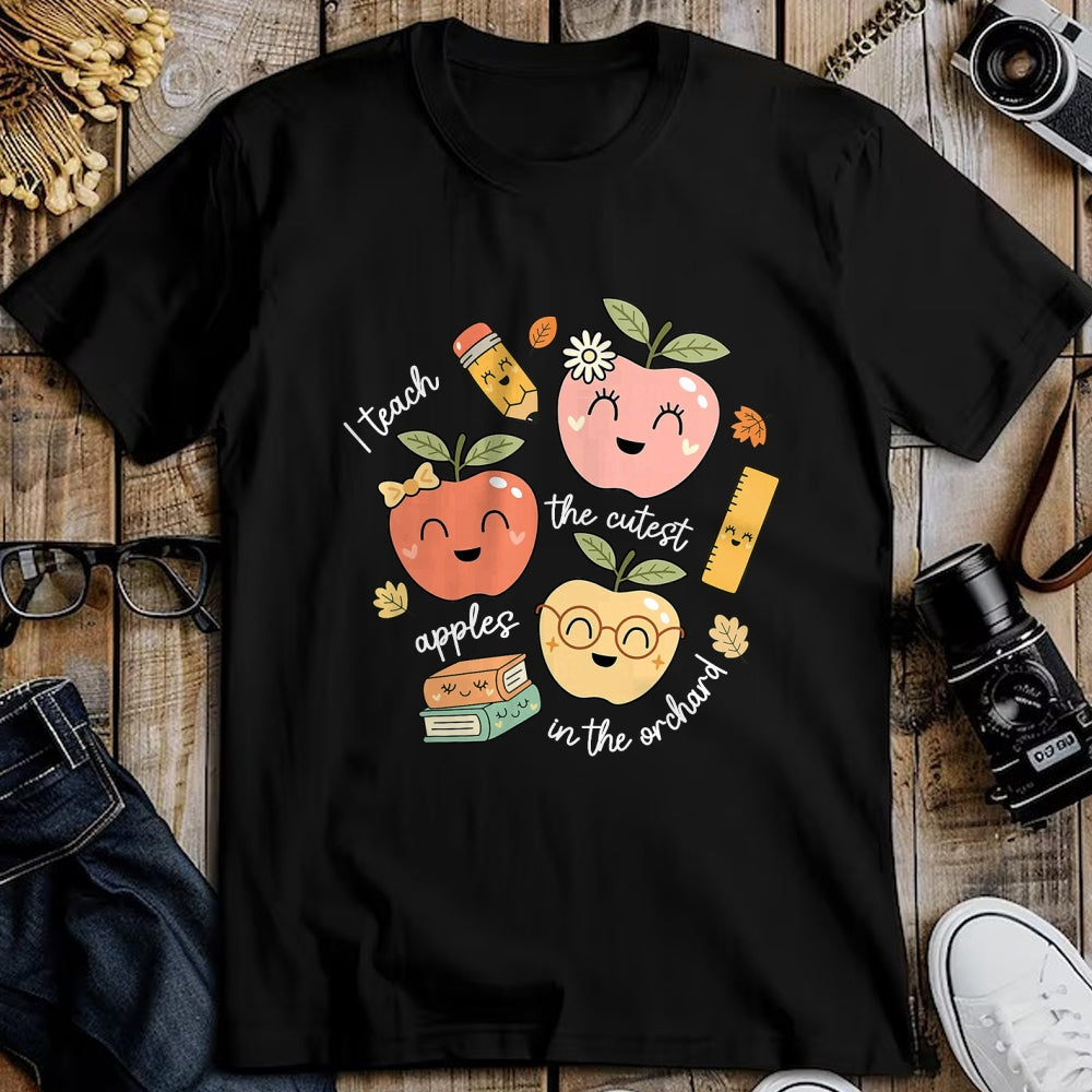 Best Teacher Shirt, Funny Teacher UnisexT-Shirt/Hoodie/Sweatshirt HLT00 - I Teach The Cutest Apples in The Orchard Cute Fall Teacher T-Shirt