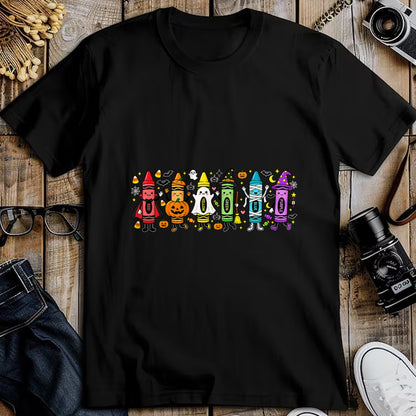 Best Teacher Shirt, Funny Teacher UnisexT-Shirt/Hoodie/Sweatshirt HLT00 - Spooky Halloween Crayons Teacher Classroom T-Shirt