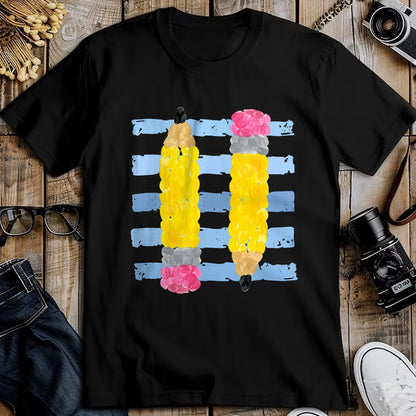 Best Teacher Shirt, Funny Teacher UnisexT-Shirt/Hoodie/Sweatshirt HLT00 - Pencil Stripes Fall Teacher Students Back to School T-Shirt