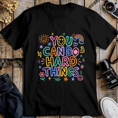 Best Teacher Shirt, Funny Teacher UnisexT-Shirt/Hoodie/Sweatshirt HLT00 - You Can Do Hard Things Doodle Teacher Motivational T-Shirt