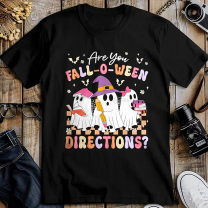 Best Teacher Shirt, Funny Teacher UnisexT-Shirt/Hoodie/Sweatshirt HLT00 - are You Fall O Ween Directions Funny Teacher Halloween Ghost T-Shirt