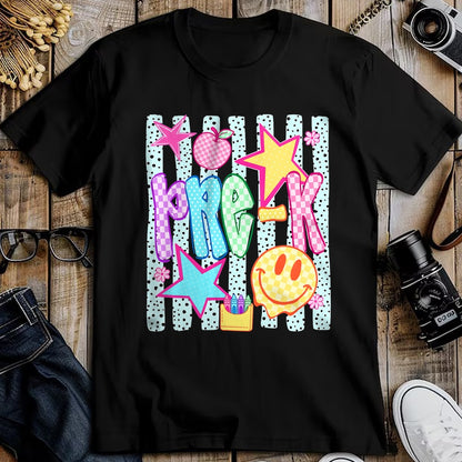 Best Teacher Shirt, Funny Teacher UnisexT-Shirt/Hoodie/Sweatshirt HLT00 - Back to School Colorful Pre K Checkered Girl Teacher T-Shirt