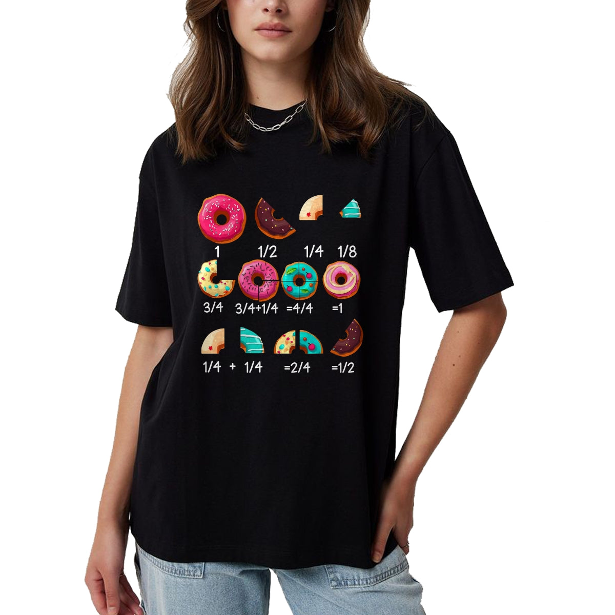 Best Teacher Shirt, Funny Teacher UnisexT-Shirt/Hoodie/Sweatshirt HLT00 - Math Donut Fraction Back to School Teacher Gifts Tee T-Shirt