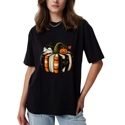 Best Teacher Shirt, Funny Teacher UnisexT-Shirt/Hoodie/Sweatshirt HLT00 - Halloween Reading Pumpkin Book Cat Ghost Librarian Teacher T-Shirt