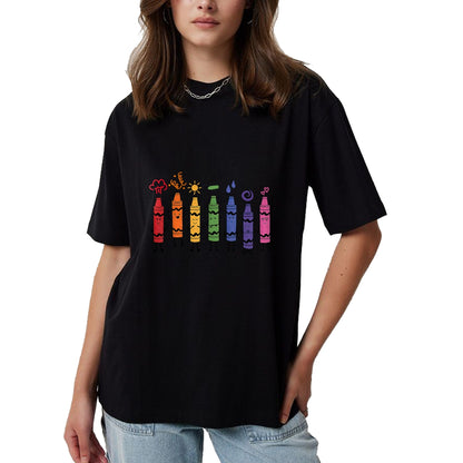 Best Teacher Shirt, Funny Teacher UnisexT-Shirt/Hoodie/Sweatshirt HLT00 - Mood Color Crayons Teacher T-Shirt