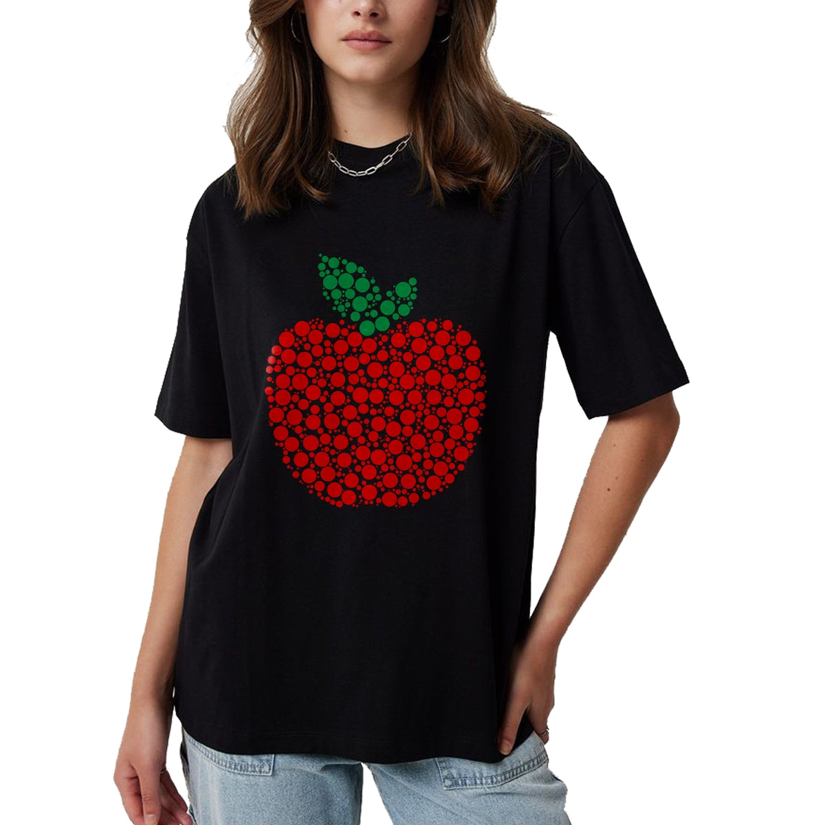 Best Teacher Shirt, Funny Teacher UnisexT-Shirt/Hoodie/Sweatshirt HLT00 - Apple Dot Pattern Art Teacher Appreciation Men Women Humor T-Shirt
