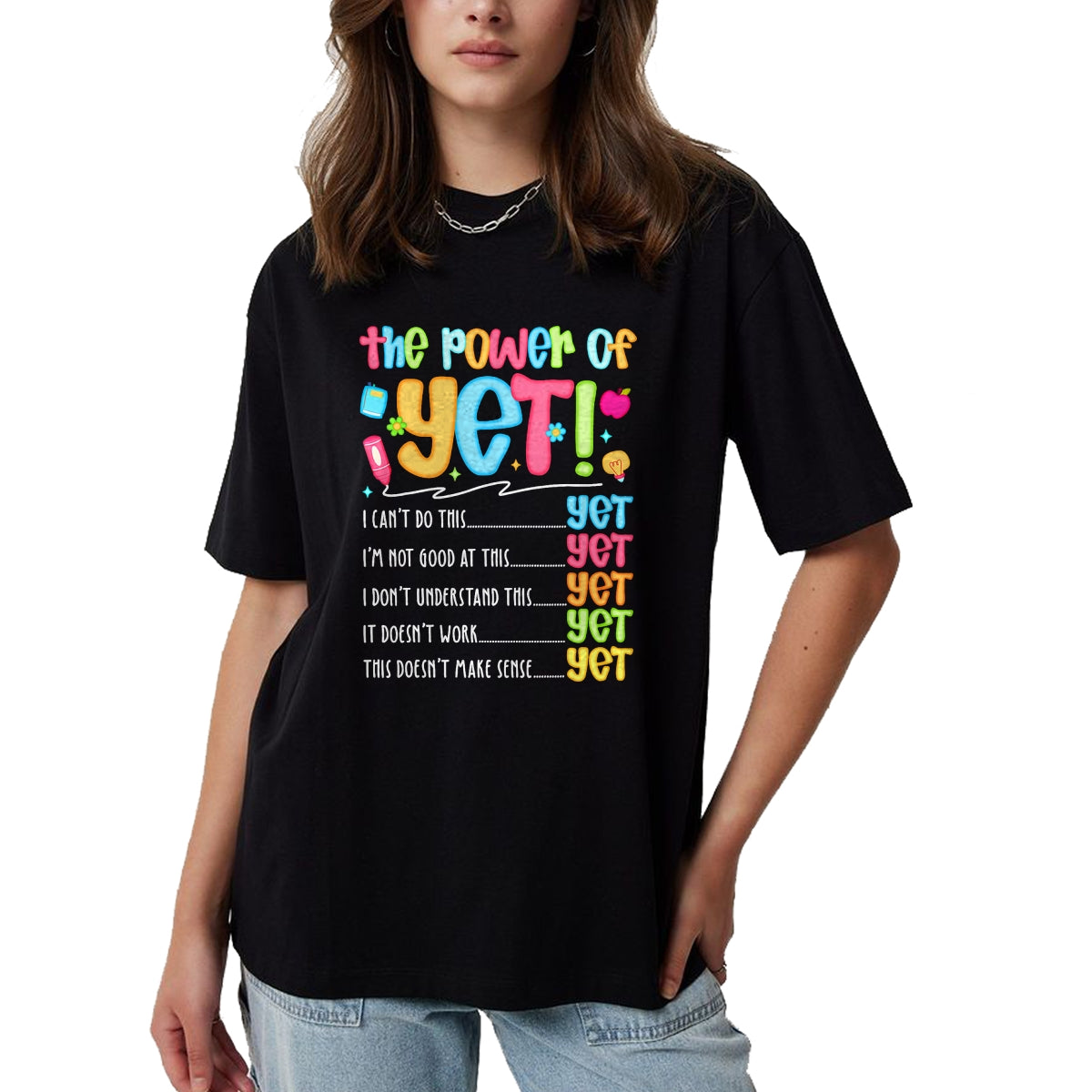 Best Teacher Shirt, Funny Teacher UnisexT-Shirt/Hoodie/Sweatshirt HLT00 - Growth Mindset Teacher Kindness Power of Yet Inspirational T-Shirt