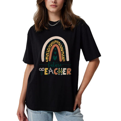 Best Teacher Shirt, Funny Teacher UnisexT-Shirt/Hoodie/Sweatshirt HLT00 - Future Teacher Boho Rainbow Leopard New Grad Student T-Shirt