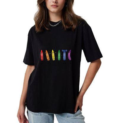 Best Teacher Shirt, Funny Teacher UnisexT-Shirt/Hoodie/Sweatshirt HLT00 - Cute Rainbow Crayons Preschool Teacher Back to School T-Shirt