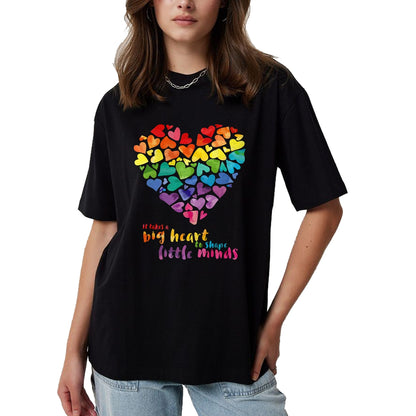 Best Teacher Shirt, Funny Teacher UnisexT-Shirt/Hoodie/Sweatshirt HLT00 - It Takes a Big Heart to Shape Little Minds Teacher Gift T-Shirt