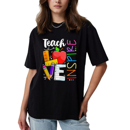 Best Teacher Shirt, Funny Teacher UnisexT-Shirt/Hoodie/Sweatshirt HLT00 - Cute Teach Love and Inspire Men Women Teacher T-Shirt
