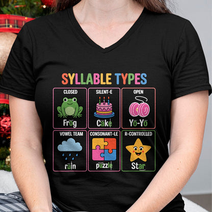 Best Teacher Shirt, Funny Teacher UnisexT-Shirt/Hoodie/Sweatshirt HLT00 - Literacy Teacher Reading Week for Teachers Syllable Types T-Shirt