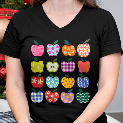 Best Teacher Shirt, Funny Teacher UnisexT-Shirt/Hoodie/Sweatshirt HLT00 - Cute Art Apples Back to School Teacher Student Funny Apple T-Shirt